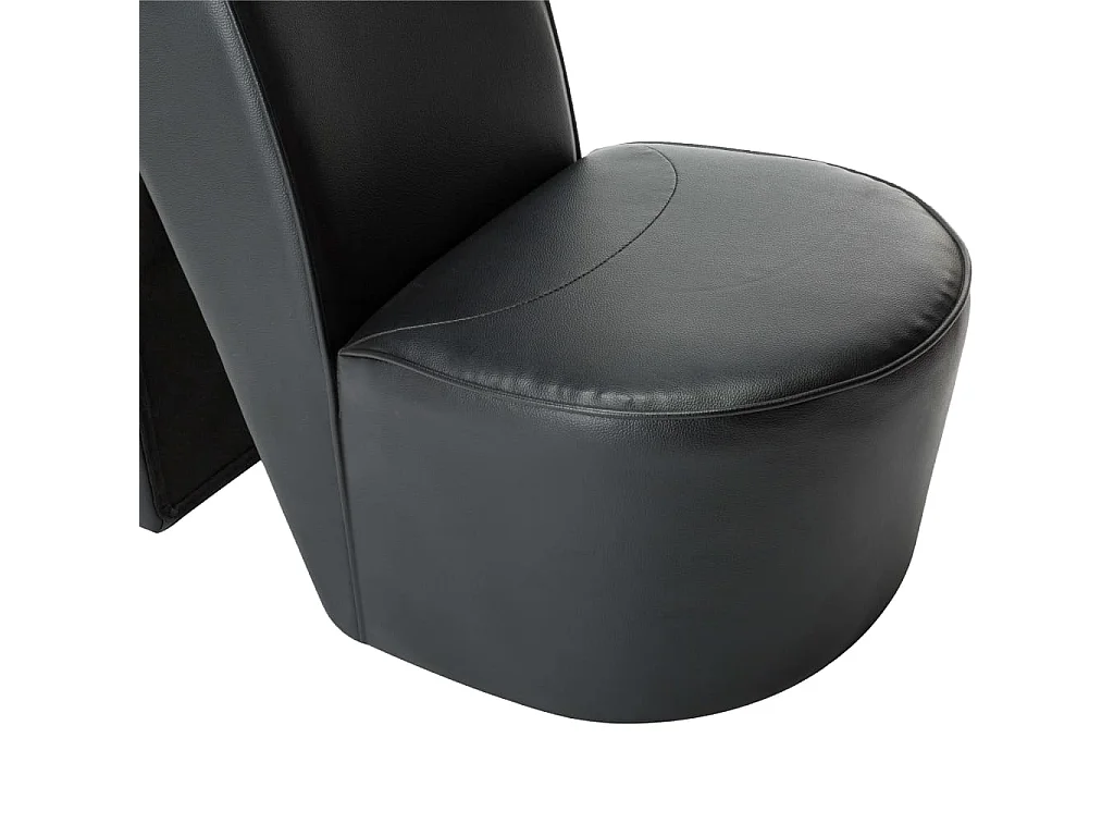 Sillón de salón con forma de zapato de tacón cuero sintético negro SHL8837