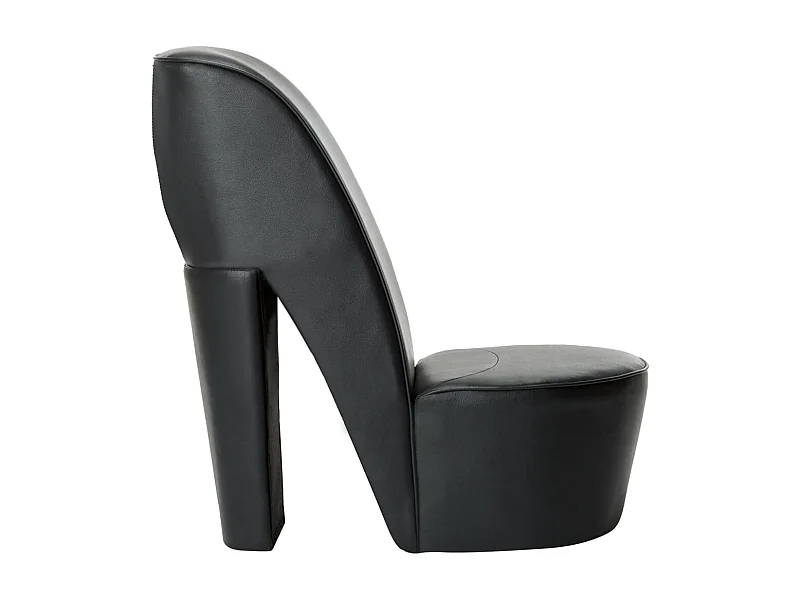 Sillón de salón con forma de zapato de tacón cuero sintético negro SHL8837