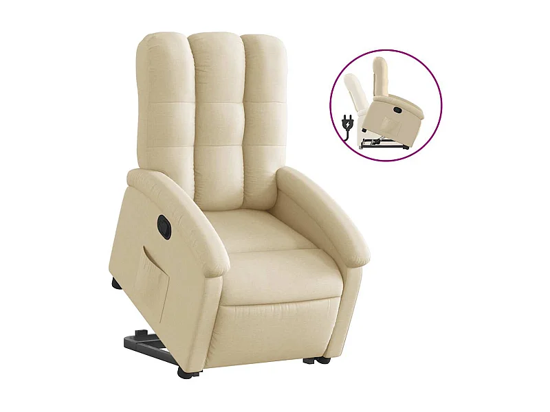 Fauteuil inclinable-Chaise de relax-Fauteuil salon Crème Tissu SHL1593