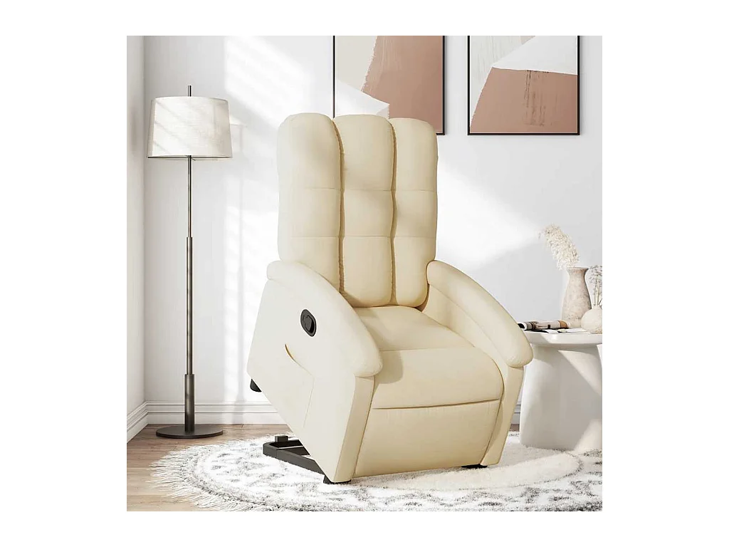 Poltrona Confortável | Poltrona reclinável elevatória tecido cor creme SHL931718