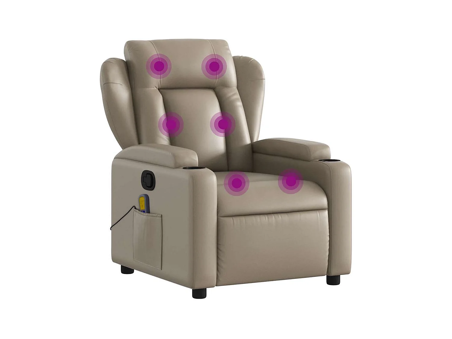 Fauteuil inclinable-Chaise de relax-Fauteuil de Massage Cappuccino Similicuir SHL5104