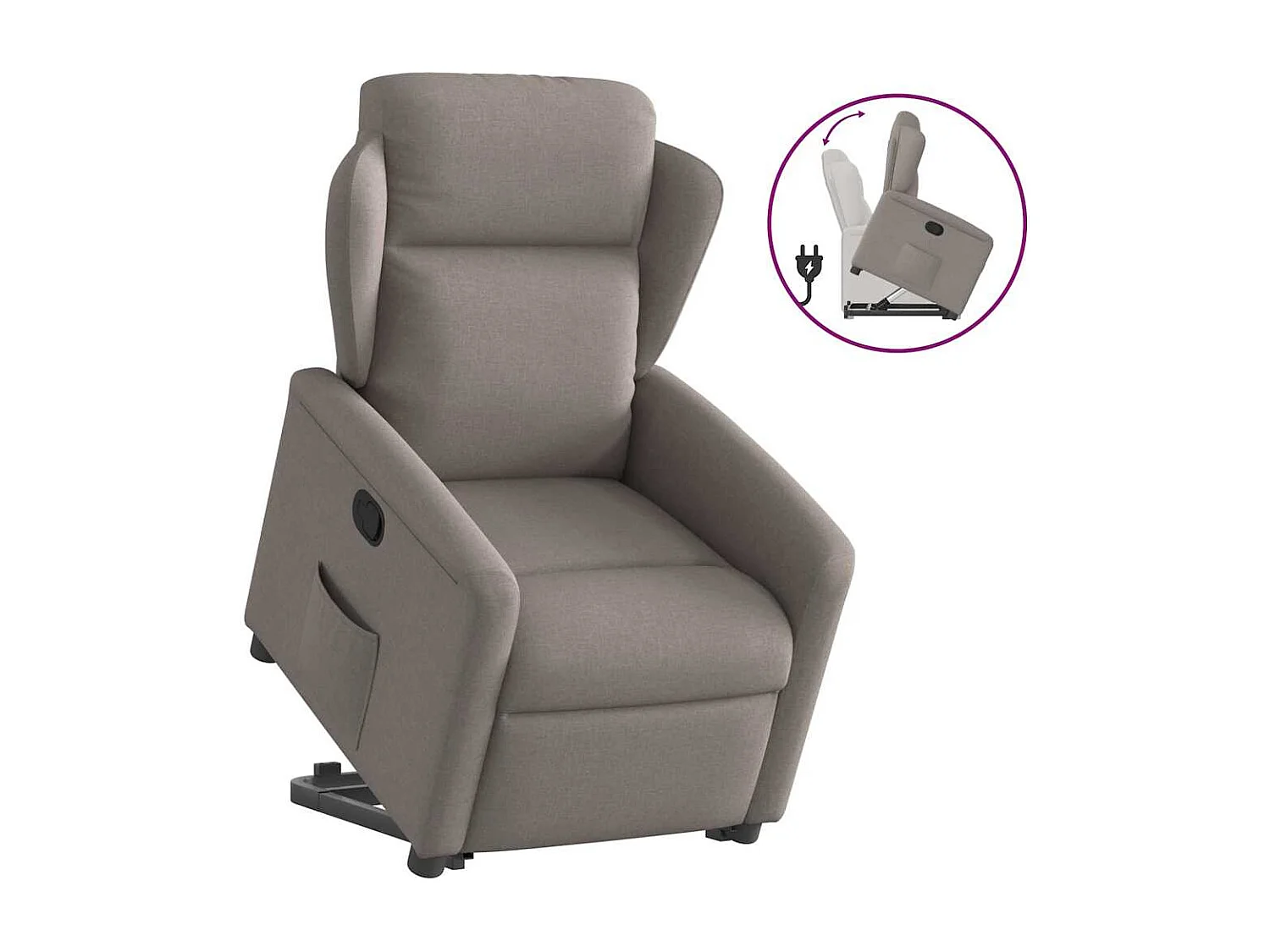 Fauteuil inclinable-Chaise de relax-Fauteuil TV taupe tissu SHL3313