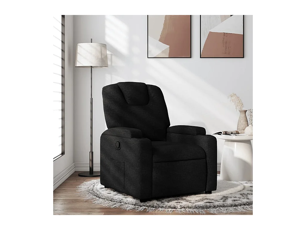 Sillón de relax | Silla | Sillón reclinable de tela negro SHL2955