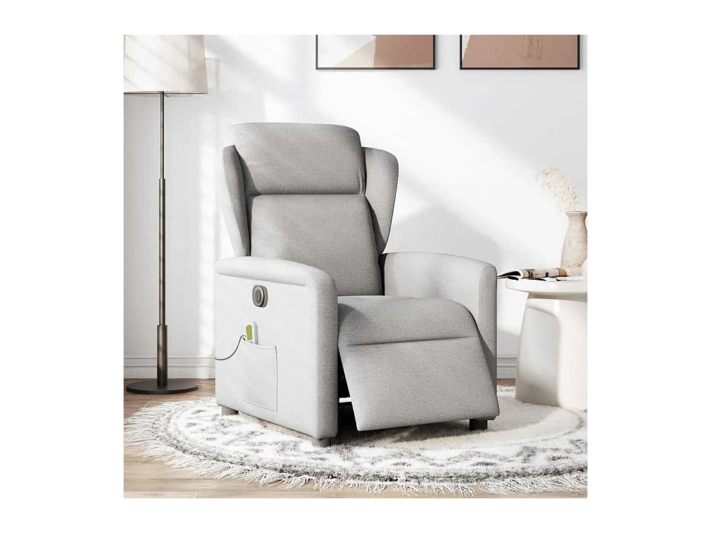 Sillón de relax | Sillón reclinable de masaje eléctrico tela gris nube SHL3089