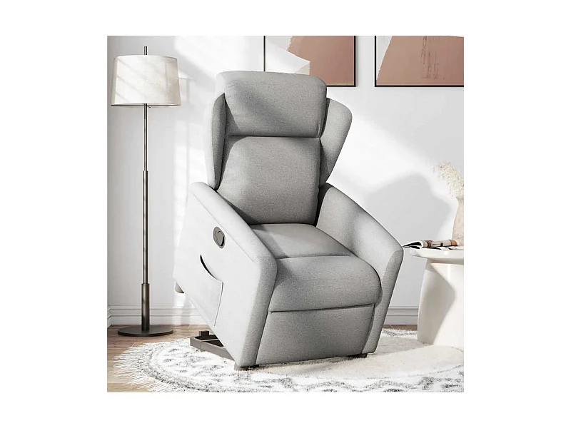Sillón de relax | Silla | Sillón reclinable elevable de tela gris nube SHL8190