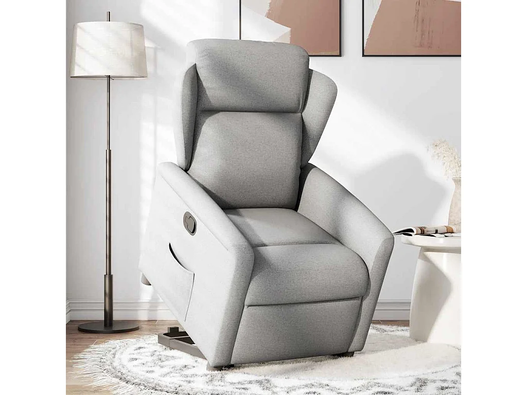 Fauteuil inclinable-Chaise de relax-Fauteuil TV gris nuage tissu SHL3476