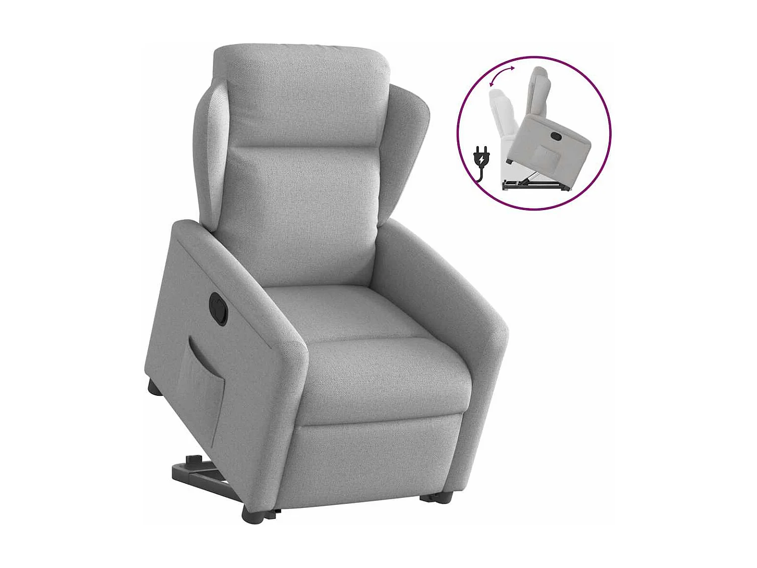 Fauteuil inclinable-Chaise de relax-Fauteuil TV gris nuage tissu SHL3476
