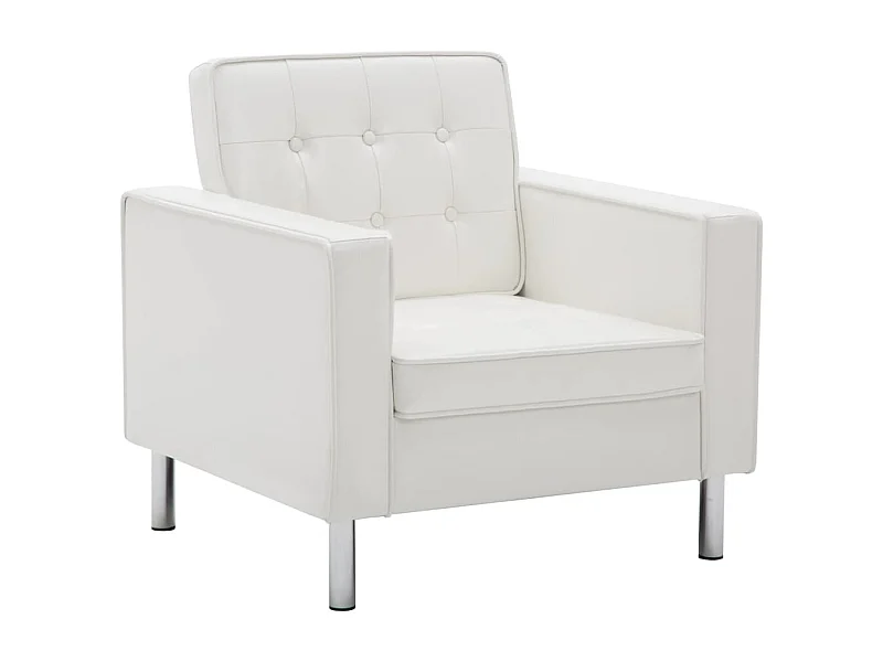 Sillón de salón | Silla Relax blanco 75x70x75 cm piel sintética SHL6046