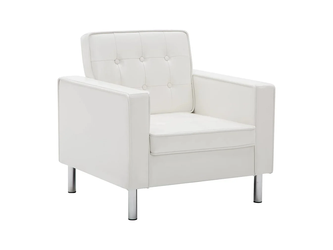Fauteuil salon-Chaise d'appoint-Fauteuil Blanc 75x70x75 cm Similicuir SHL1332