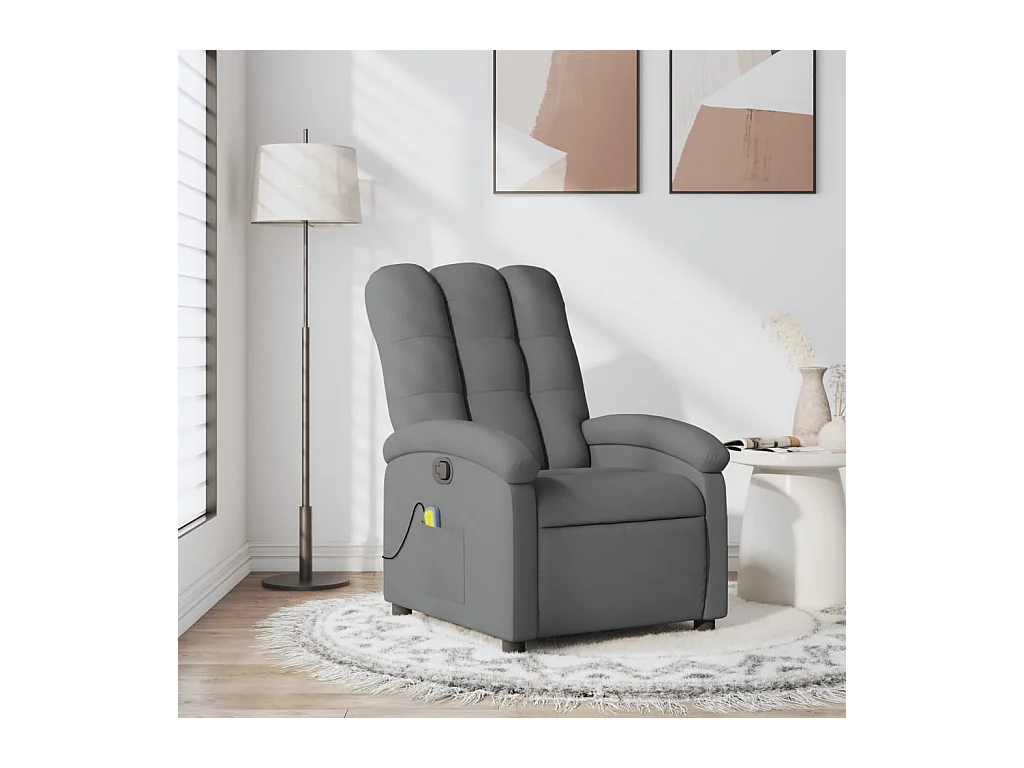 Fauteuil inclinable-Chaise de relax-Fauteuil de Massage gris foncé tissu SHL2072