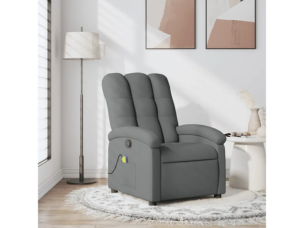 Fauteuil inclinable-Chaise de relax-Fauteuil de Massage gris foncé tissu SHL2072