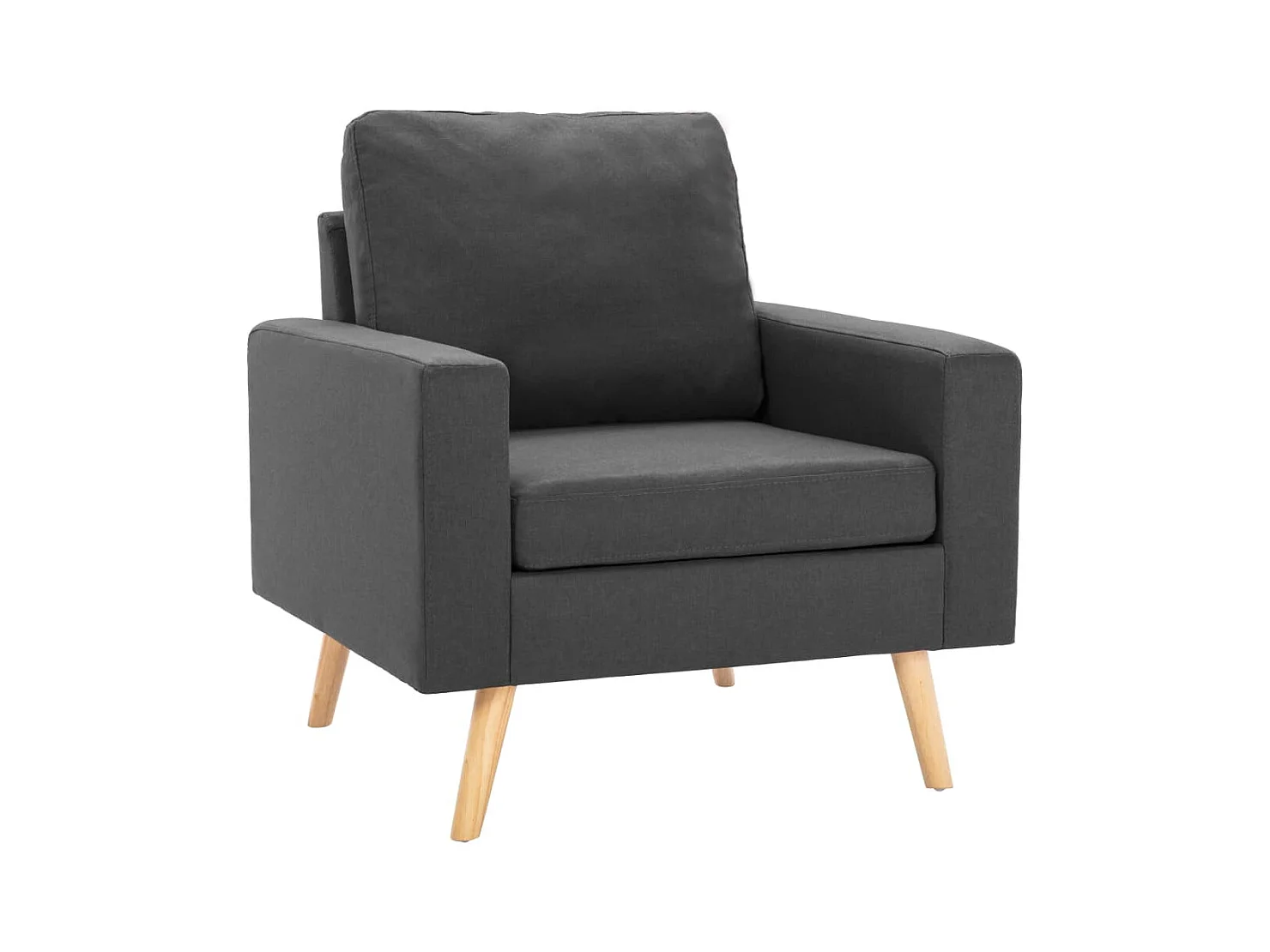 Fauteuil salon-Chaise-Fauteuil gris foncé tissu 77x71x80 cm SHL3811