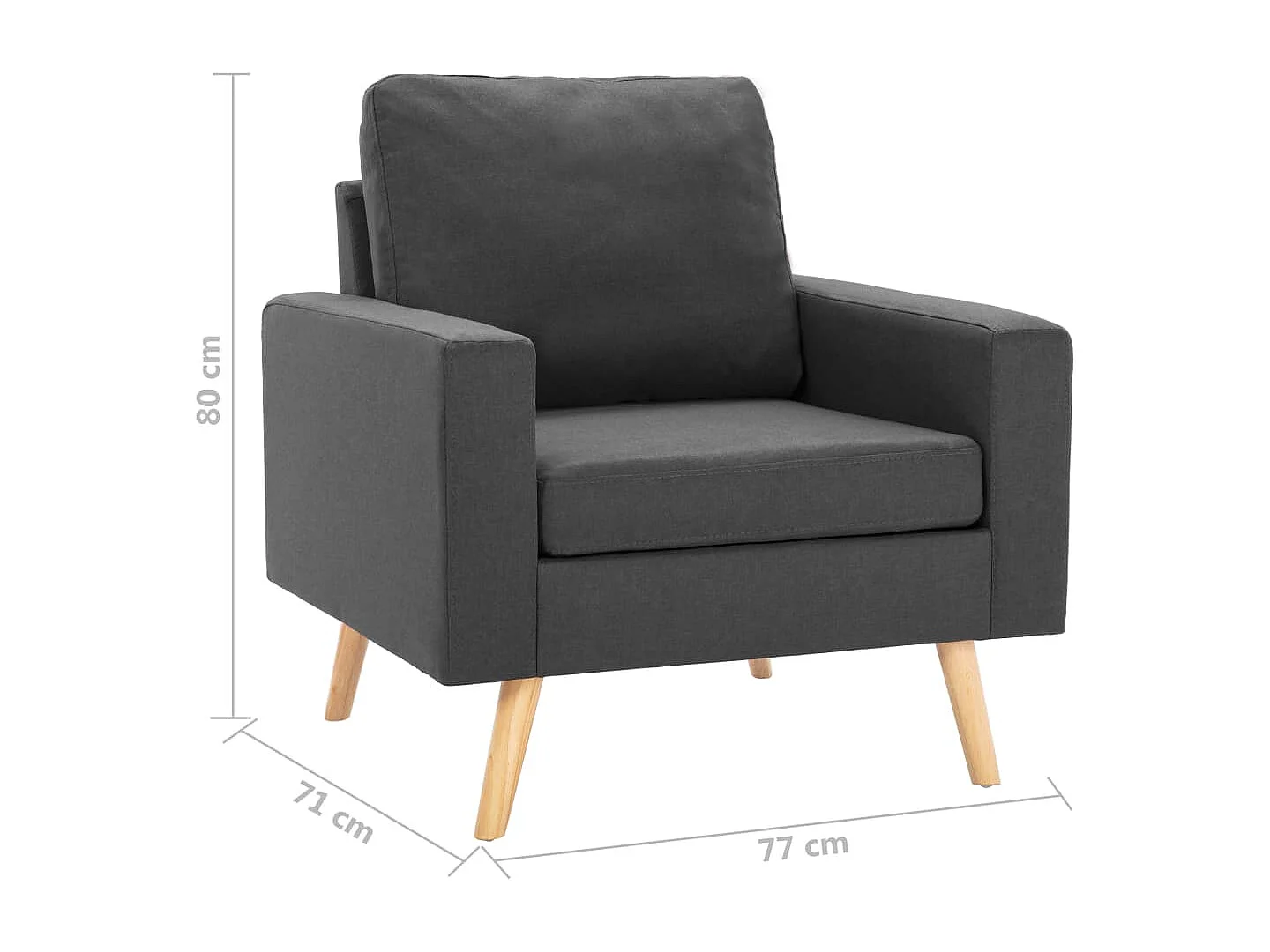 Relaxsessel | Lounge Sessel für Wohnzimmer Dunkelgrau Stoff SHL68414
