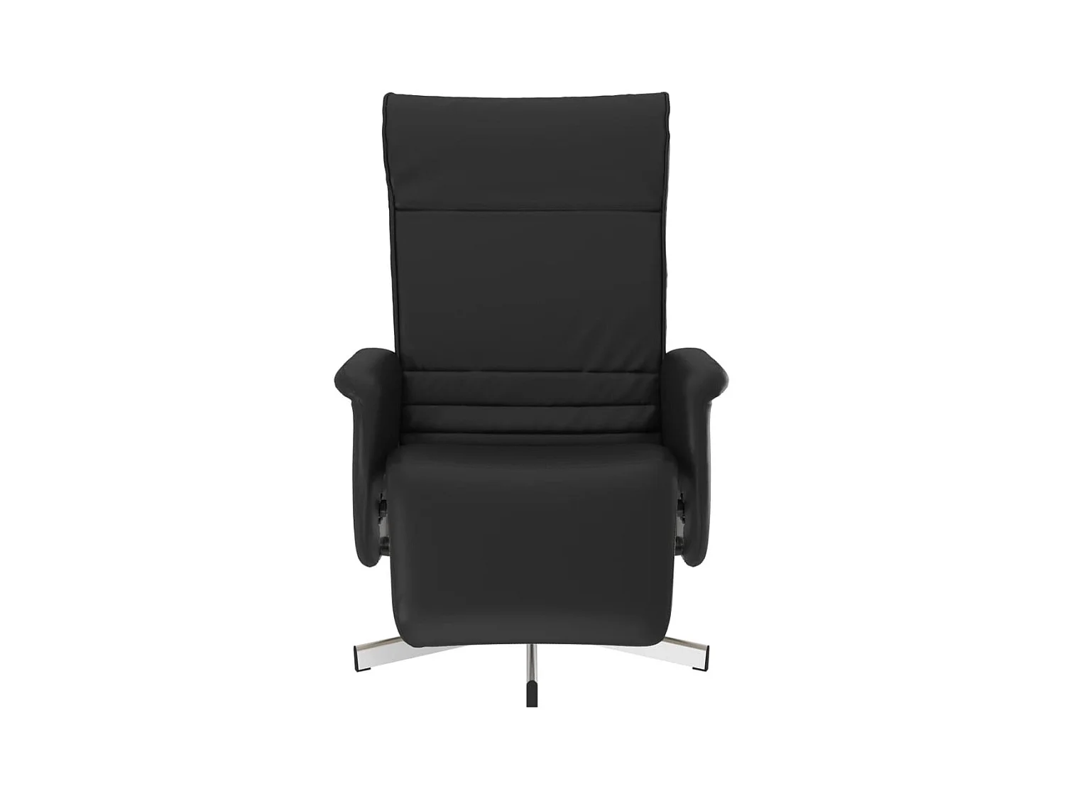 Fauteuil inclinable-Fauteuil salon avec repose-pieds noir similicuir SHL2156