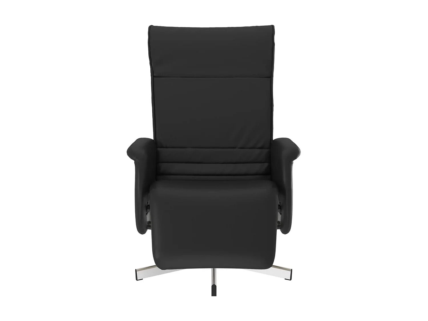 Relaxsessel | Lounge Sessel für Wohnzimmer mit Fußteil Schwarz Kunstleder SHL90241