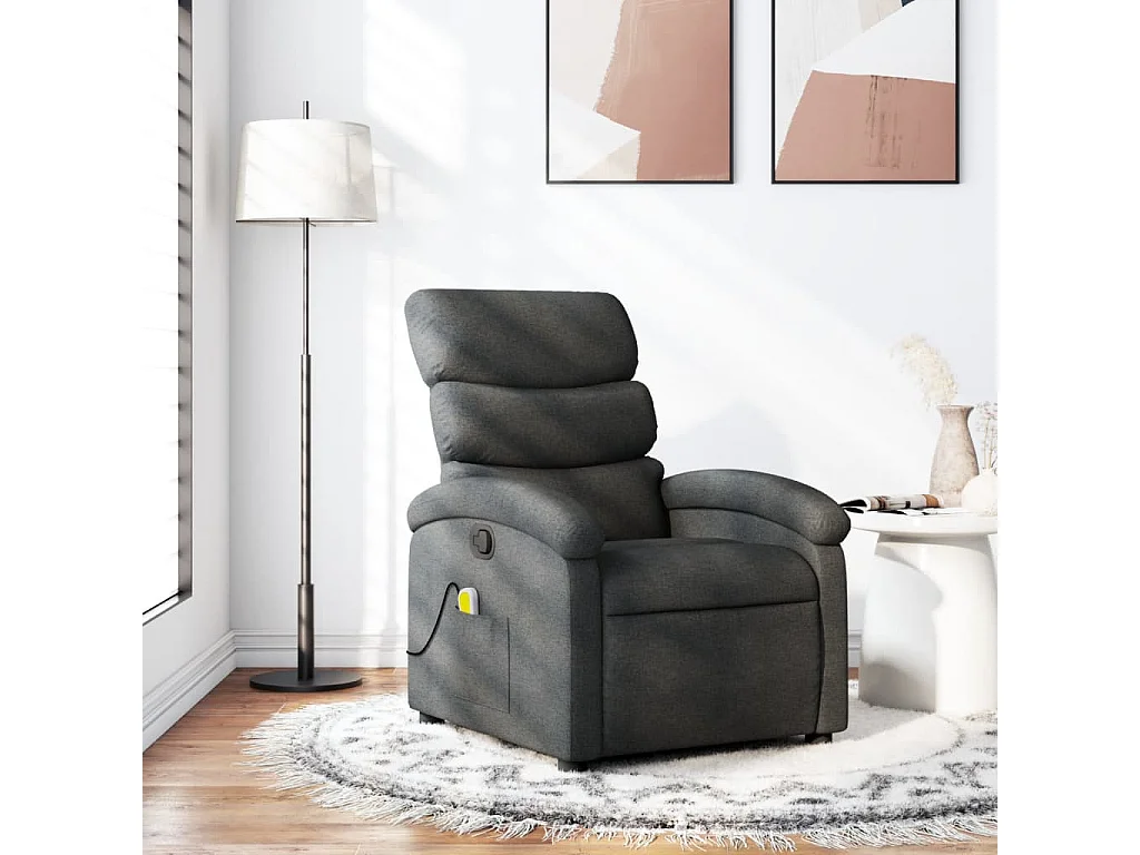Fauteuil inclinable-Chaise de relax-Fauteuil de Massage gris foncé tissu SHL3076