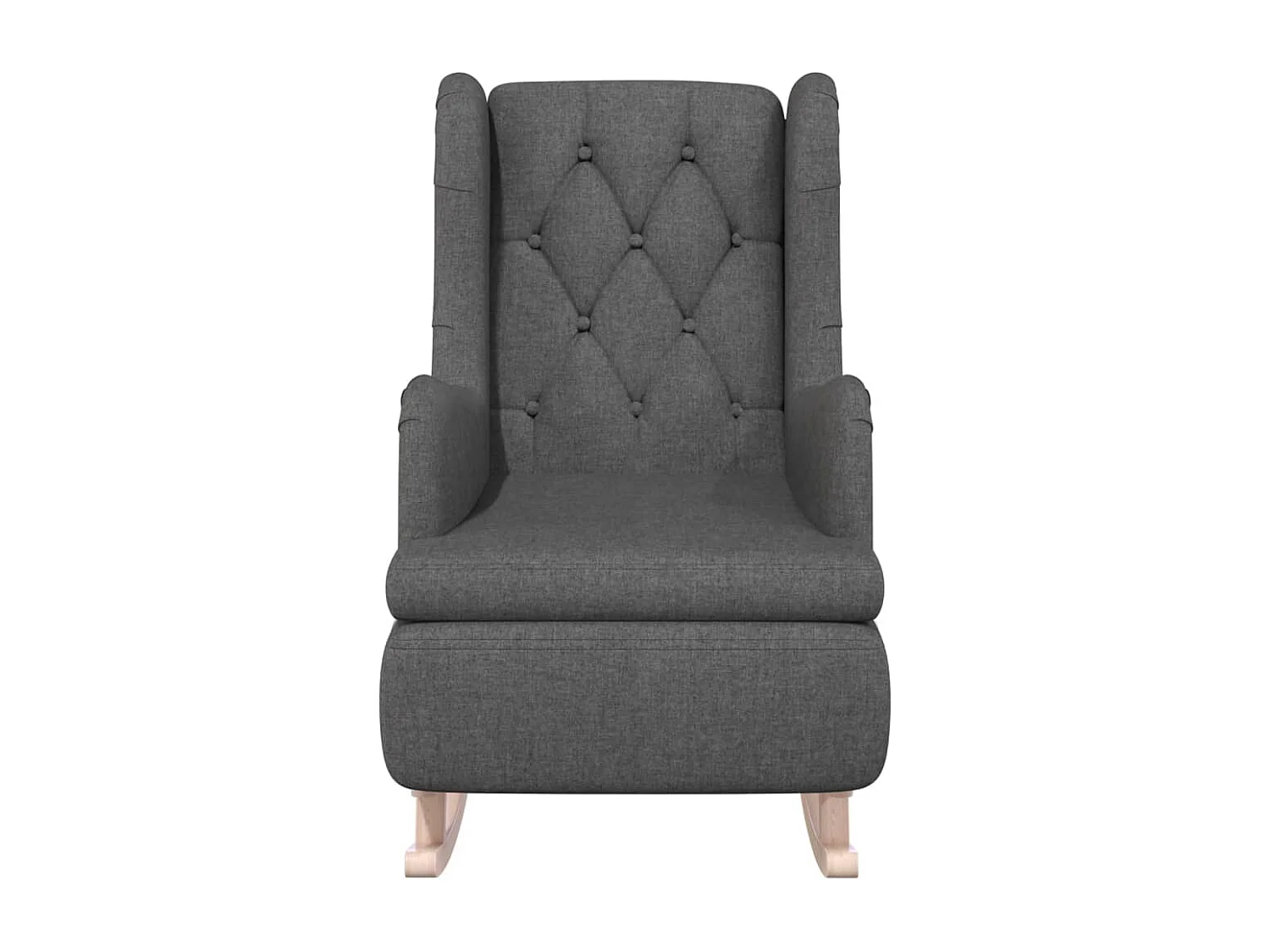 Sillón de salón con patas mecedoras madera caucho terciopelo gris oscuro SHL3362