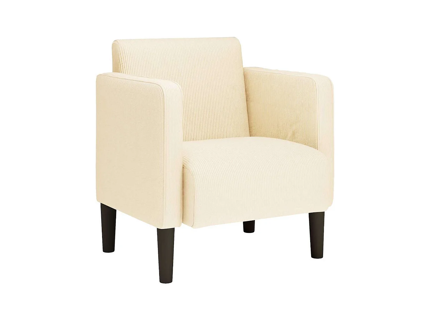 Fauteuil Salon | Canapé-chaise accoudoirs crème 54 cm tissu velours côtelé SHL1295