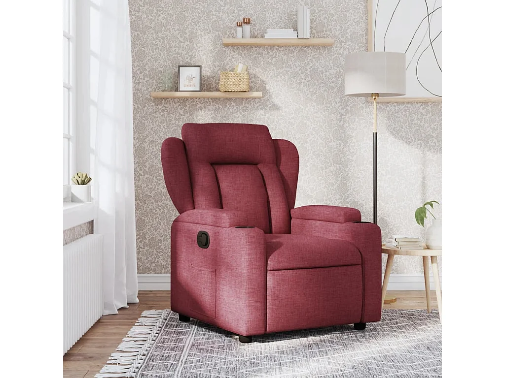 Relaxsessel | Lounge Sessel für Wohnzimmer Weinrot Stoff SHL63453