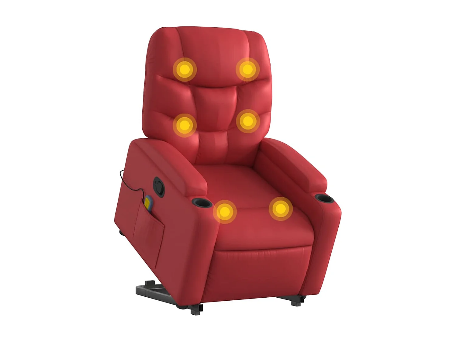 Massagesessel mit Aufstehhilfe | Relaxsessel Rot Kunstleder SHL56133