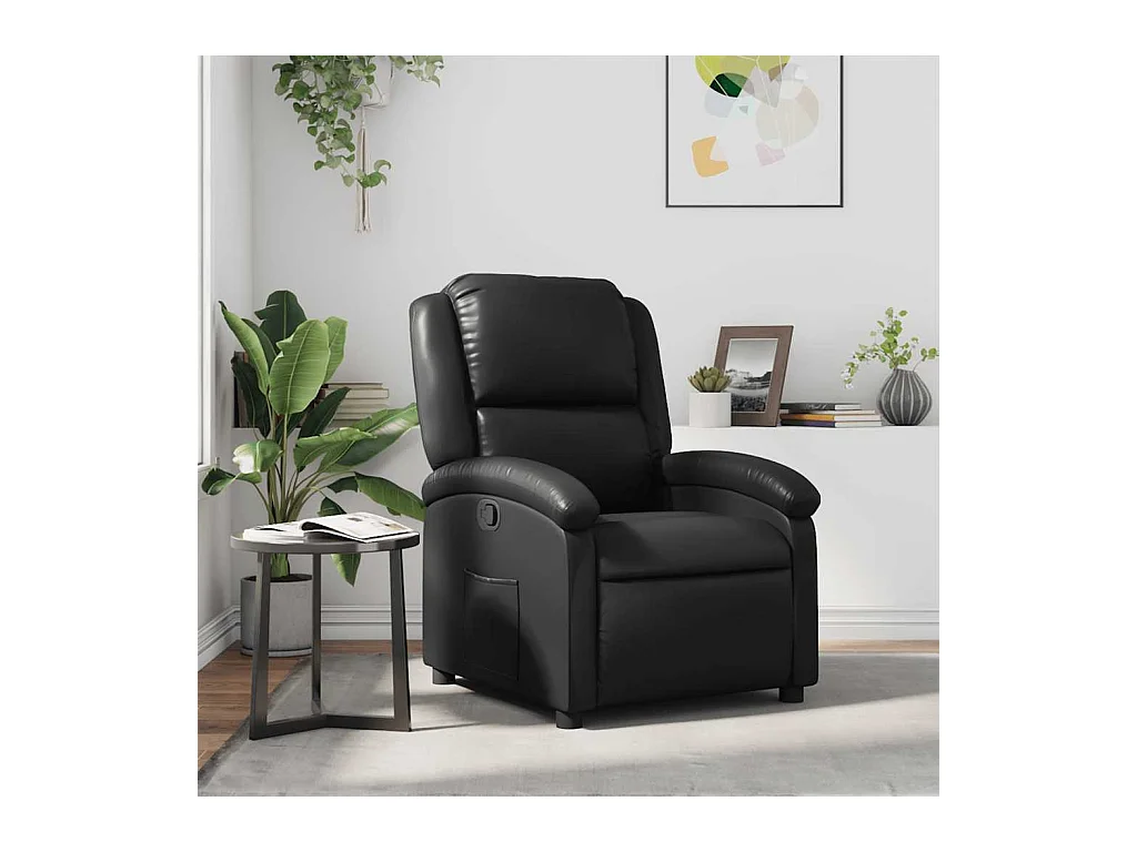 Sillón de relax | Sillón reclinable de piel sintética negra SHL4594