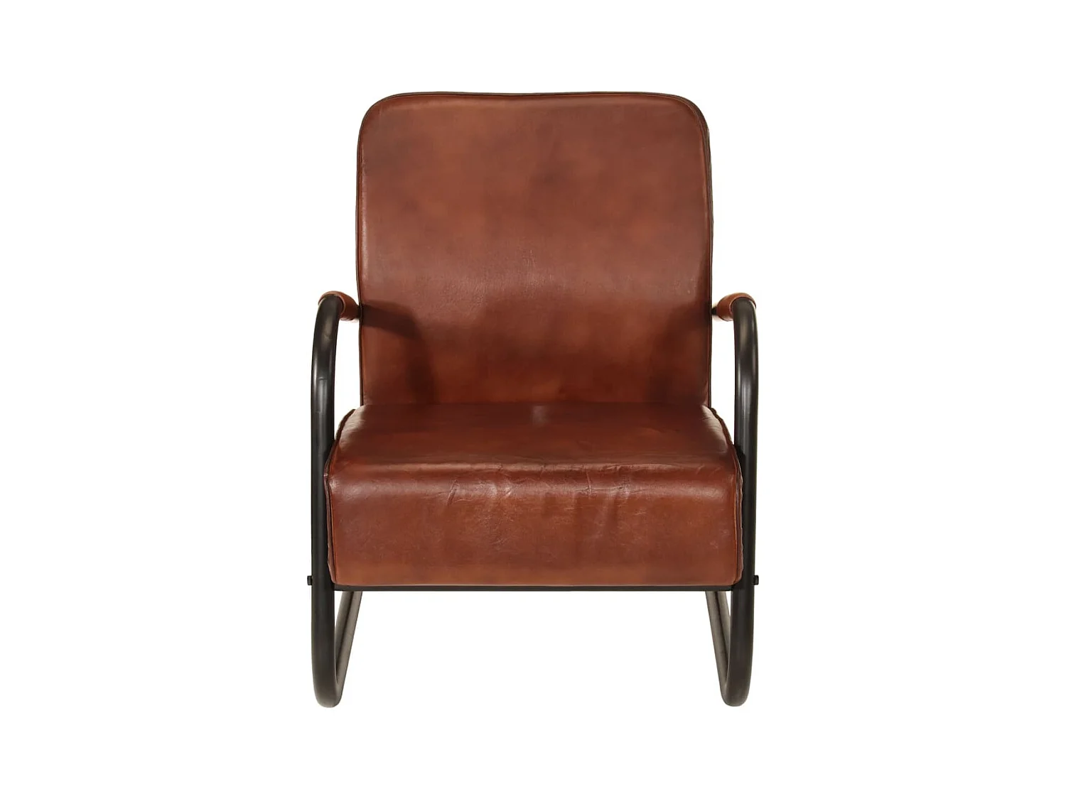 Fauteuil de Salon-Chaise de relax marron cuir véritable SHL1474