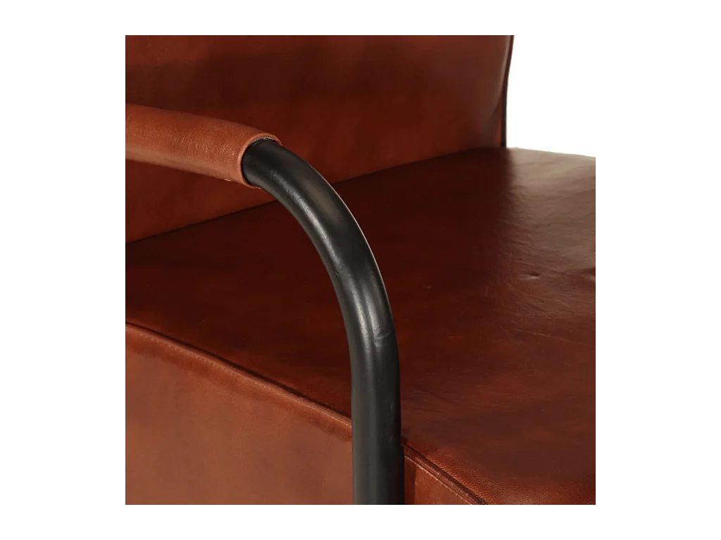 Fauteuil de Salon-Chaise de relax marron cuir véritable SHL1474