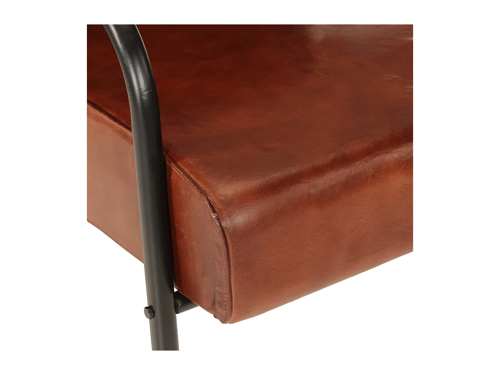 Fauteuil de Salon-Chaise de relax marron cuir véritable SHL1474