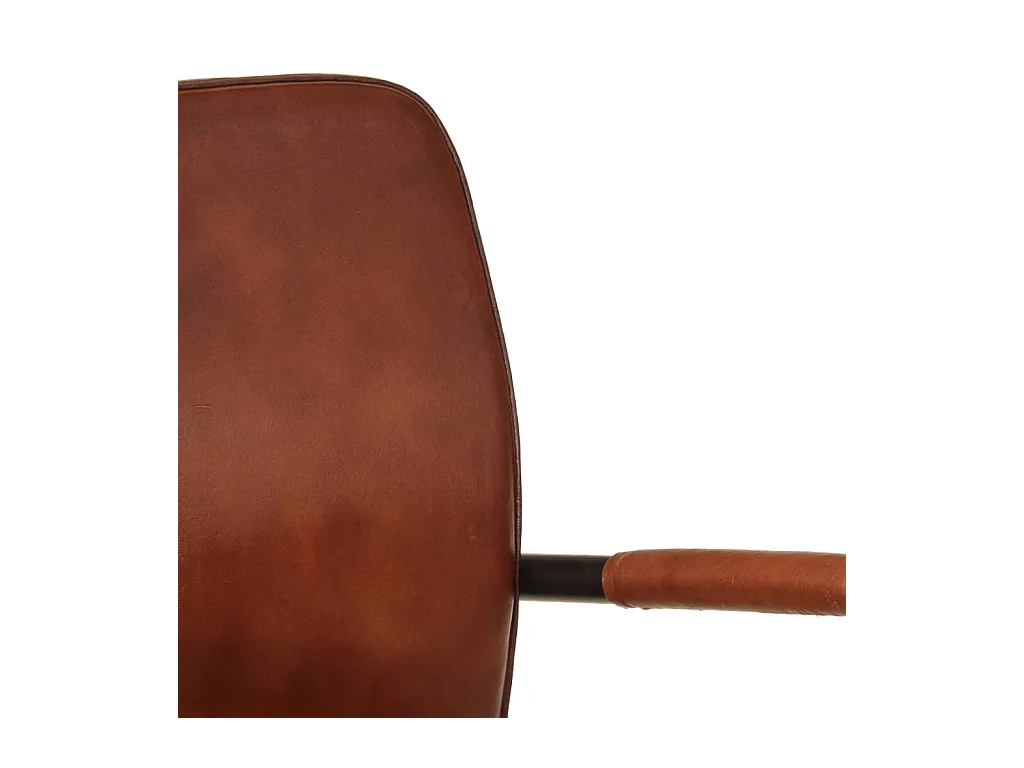 Fauteuil de Salon-Chaise de relax marron cuir véritable SHL1474