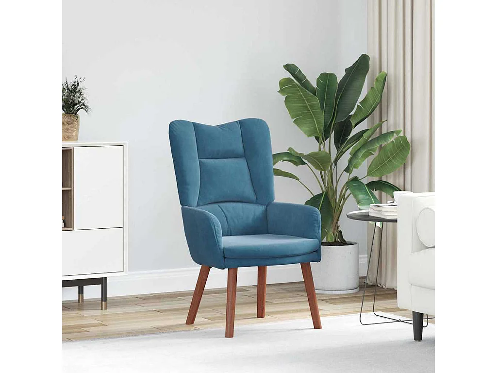 Relaxstoel | Ontspanningsstoel Blauw 63 x 67 x 94 cm Fluweel