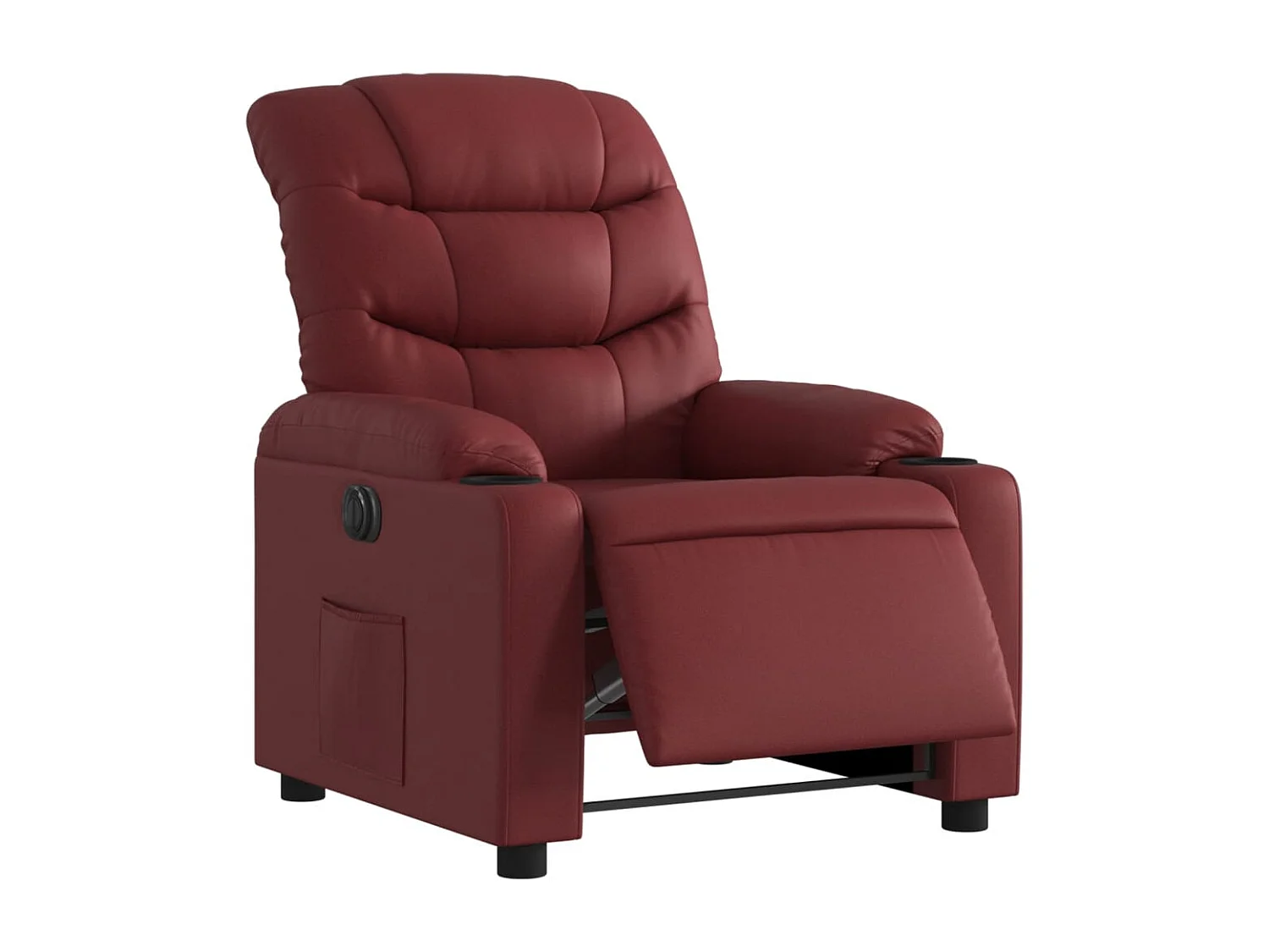 Relaxsessel Elektrisch | Lounge Sessel indoor Weinrot Kunstleder SHL66825