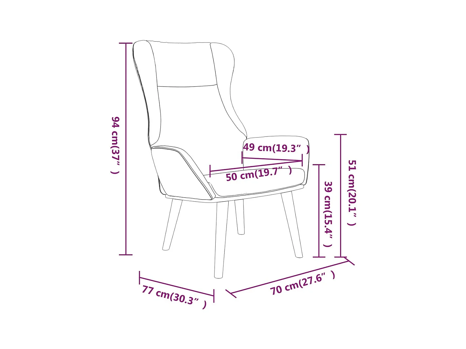 Chaise de relaxation-Fauteuil de Salon Noir Tissu SHL5428