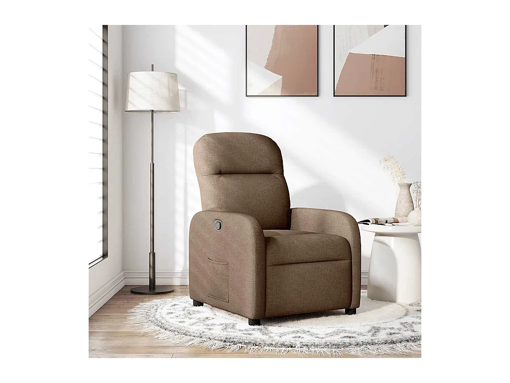 Poltrona | Cadeira Relax | Cadeira reclinável tecido castanho SHL792580