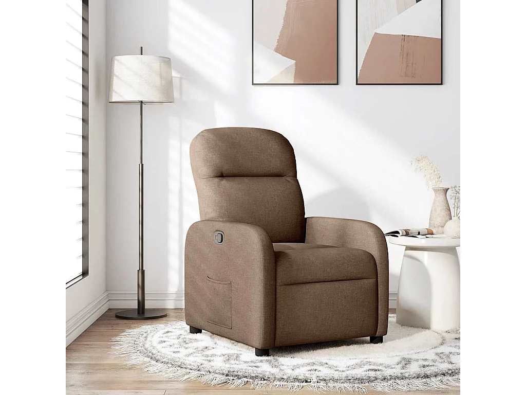 Relaxsessel | Lounge Sessel für Wohnzimmer Braun Stoff SHL38223