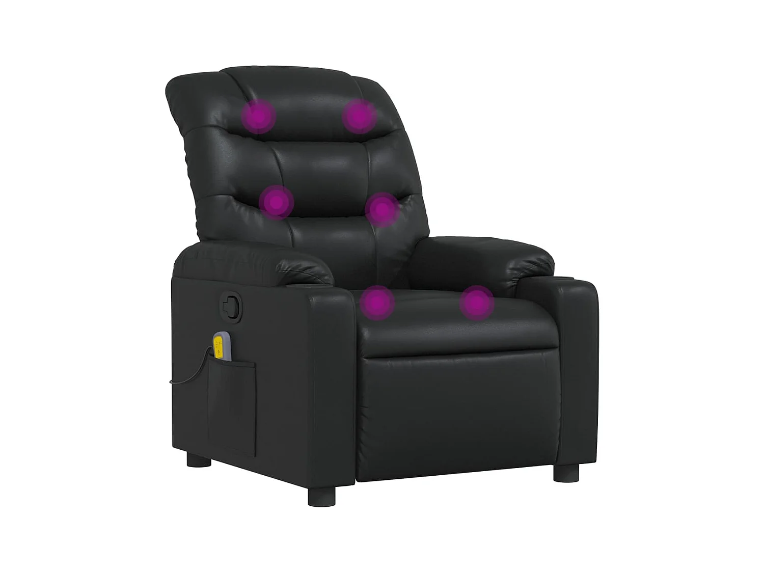 Fauteuil inclinable-Chaise de relax-Fauteuil de Massage Noir Similicuir SHL3037