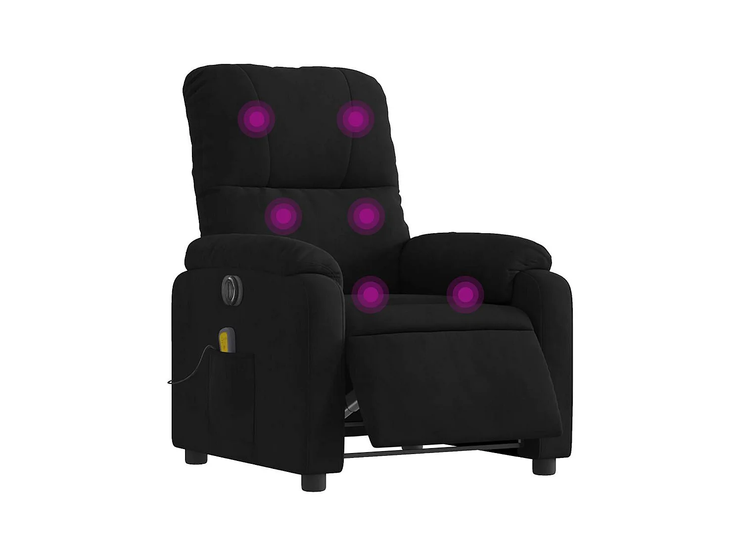 Sillón de relax | Sillón reclinable de masaje eléctrico tela de microfibra negro SHL8829