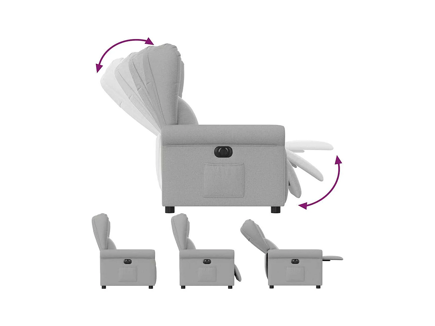 Sillón de relax | Silla | Sillón reclinable eléctrico de tela gris nube SHL7101