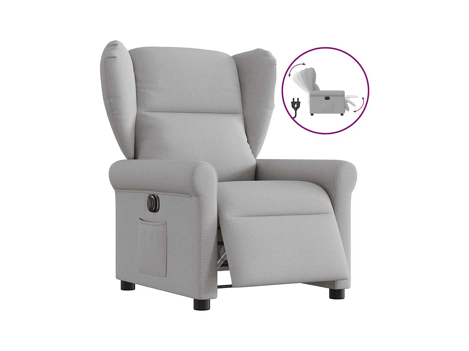 Sillón de relax | Silla | Sillón reclinable eléctrico de tela gris nube SHL7101
