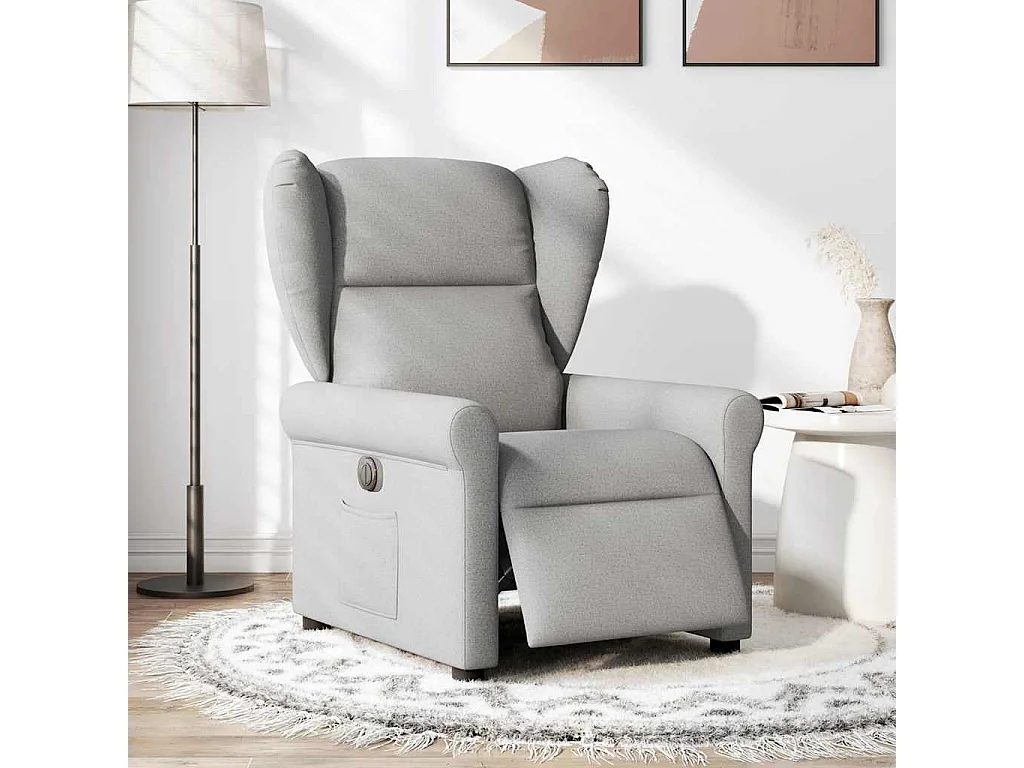 Relaxsessel Elektrisch | Lounge Sessel indoor Wolkengrau Stoff SHL33105