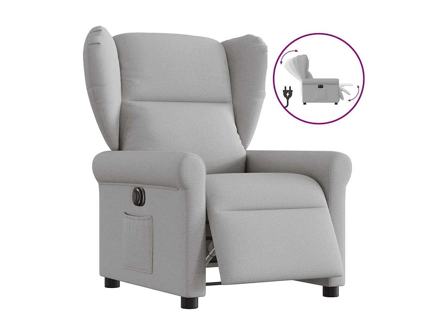 Relaxsessel Elektrisch | Lounge Sessel indoor Wolkengrau Stoff SHL33105