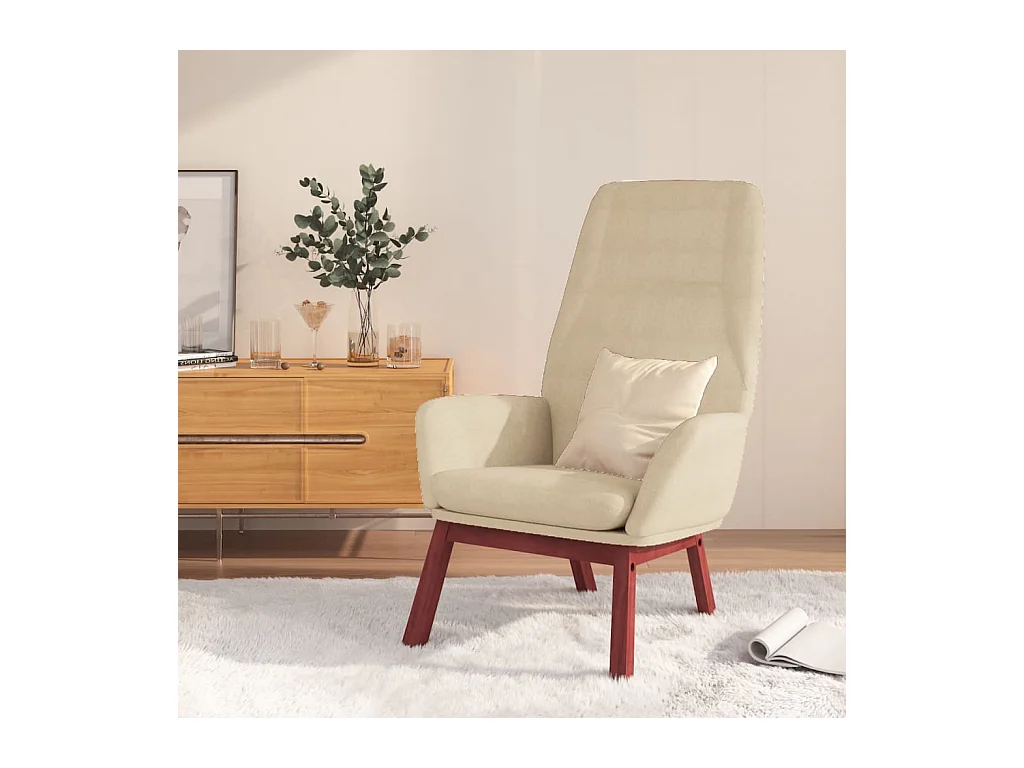Sillón de relax | Silla de relax de tela color crema SHL4556
