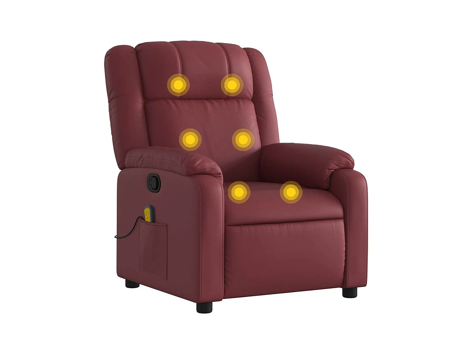 Fauteuil inclinable-Chaise de relax-Fauteuil de Massage Rouge bordeaux Similicuir SHL1357