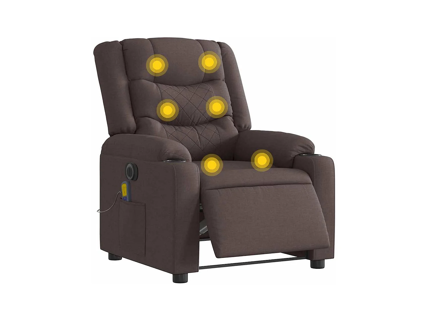 Sillón de relax | Sillón reclinable de masaje eléctrico tela marrón oscuro SHL9407