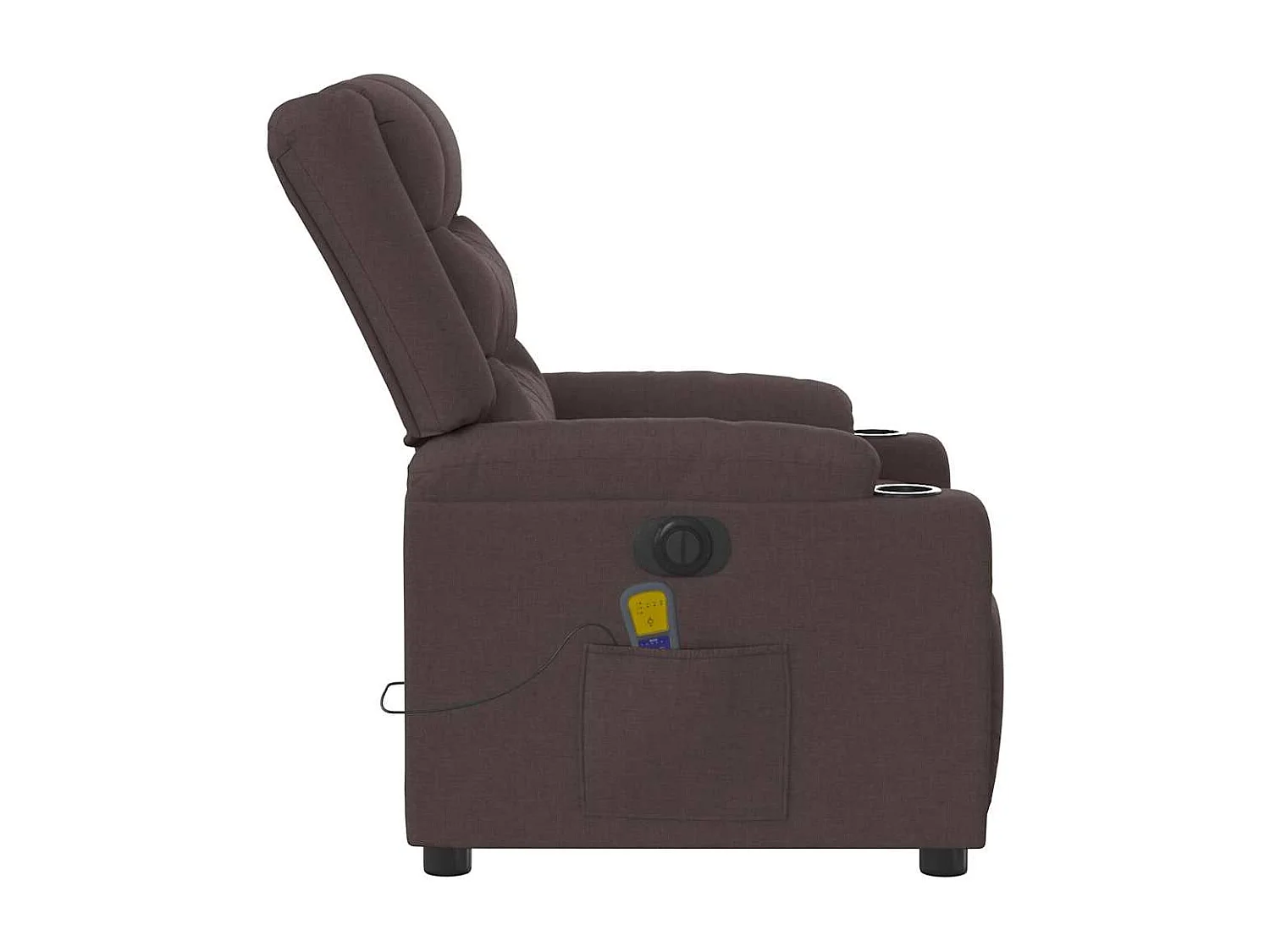 Fauteuil inclinable électrique-Fauteuil de massage de Salon Marron foncé Tissu SHL3278