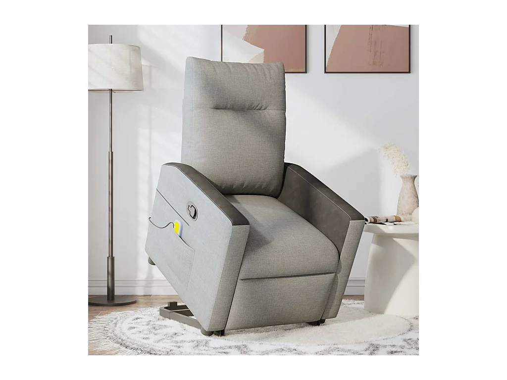 Sillón de salón | Silla | Sillón de masaje reclinable de pie de tela gris nube SHL7192