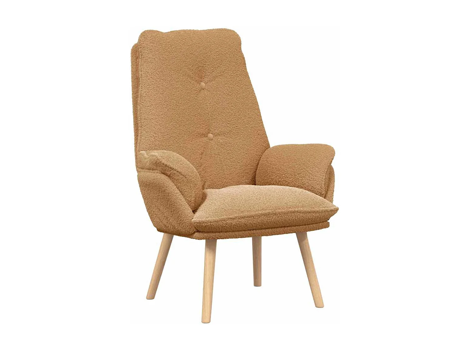 Relaxsessel | Lounge Sessel für Wohnzimmer Beige 61x78x98 cm Sherpa-Stoff SHL54565