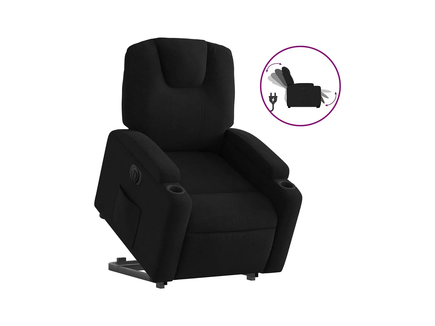 Fauteuil inclinable électrique-Chaise de relax-Fauteuil salon noir tissu SHL4908