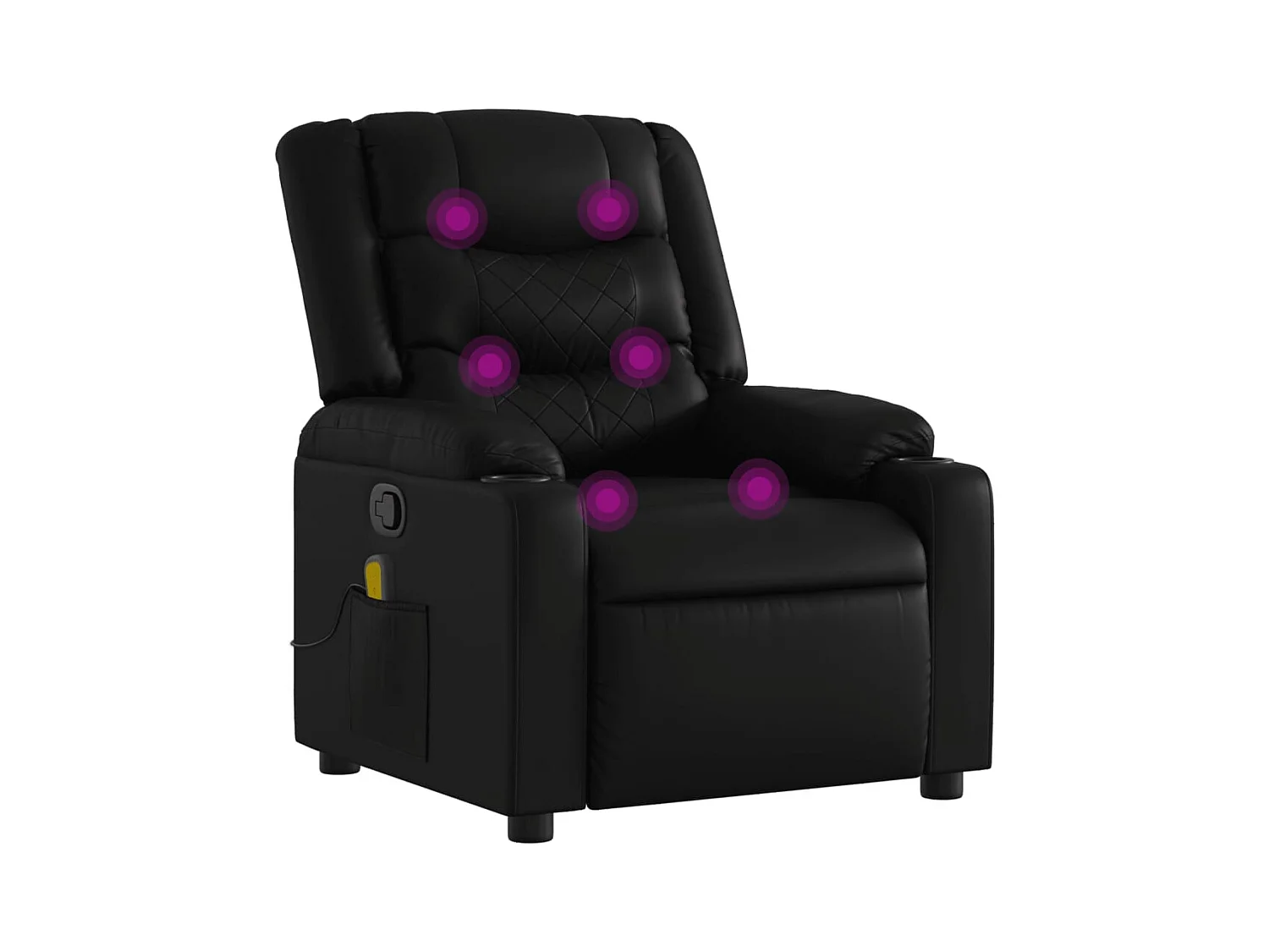 Fauteuil inclinable-Chaise de relax-Fauteuil de Massage noir similicuir SHL1233
