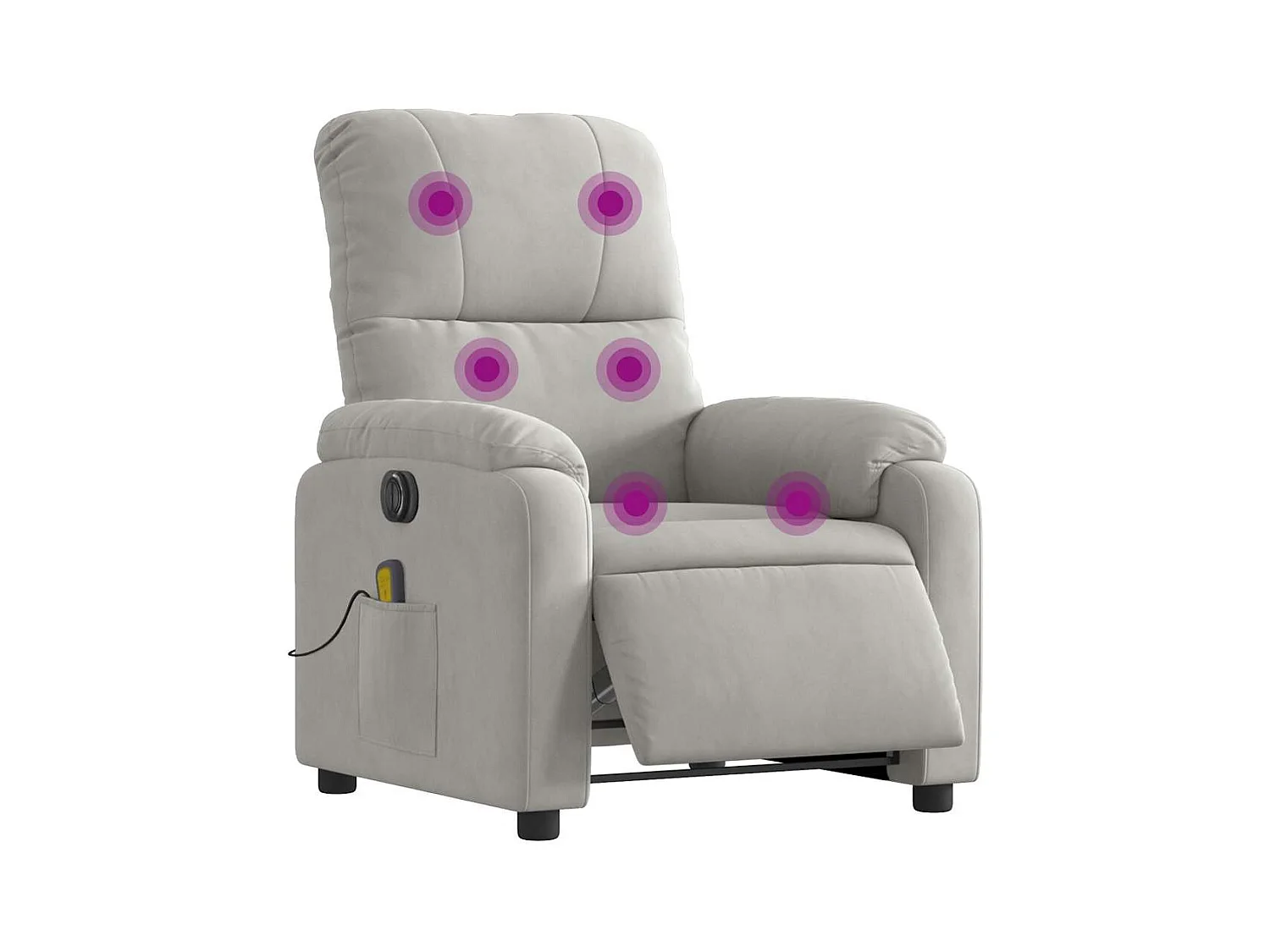 Sillón de relax | Sillón reclinable masaje eléctrico tela microfibra gris claro SHL3150