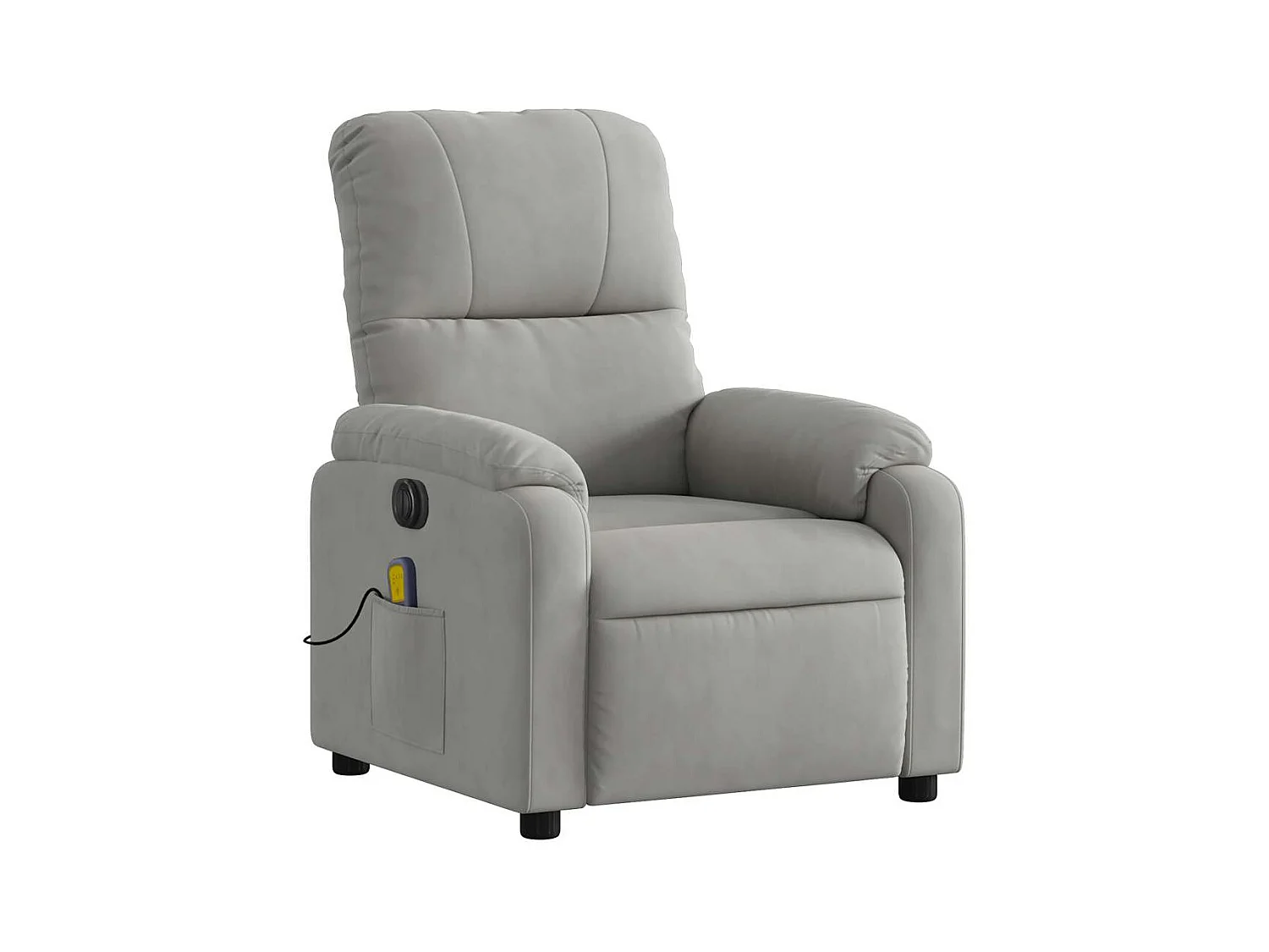 Sillón de relax | Sillón reclinable masaje eléctrico tela microfibra gris claro SHL3150
